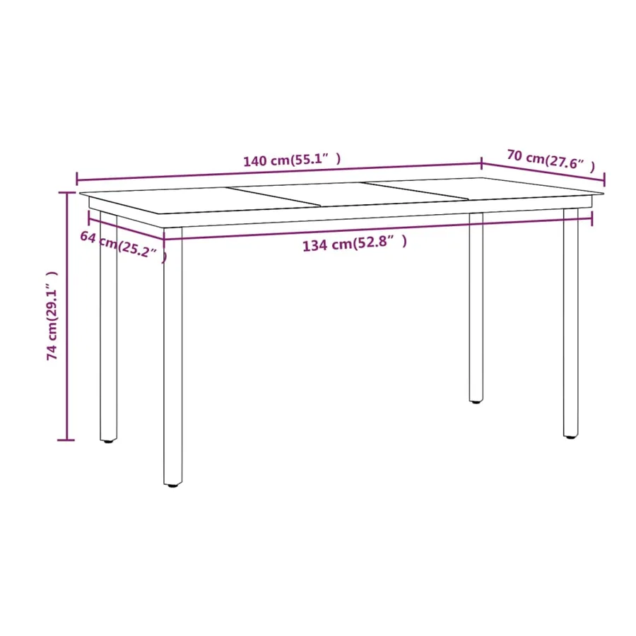 Ensemble à manger de jardin coussins 5 pcs Marron/noir - 8