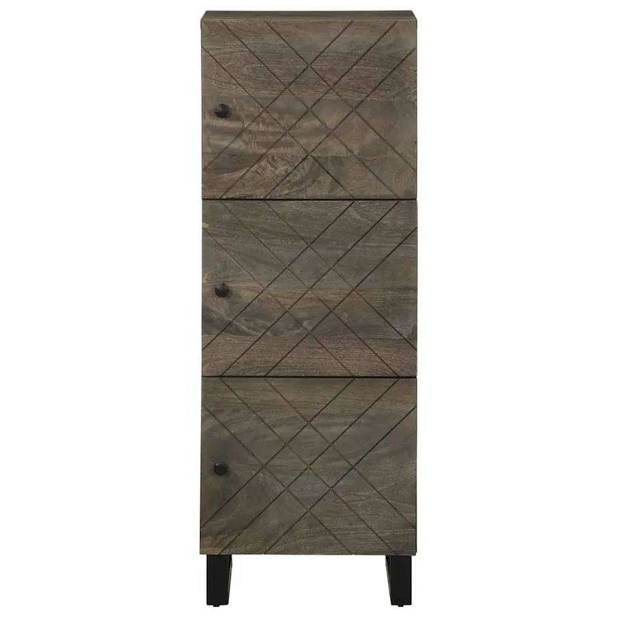 Buffet noir 40x33x110 cm bois de manguier massif - 3