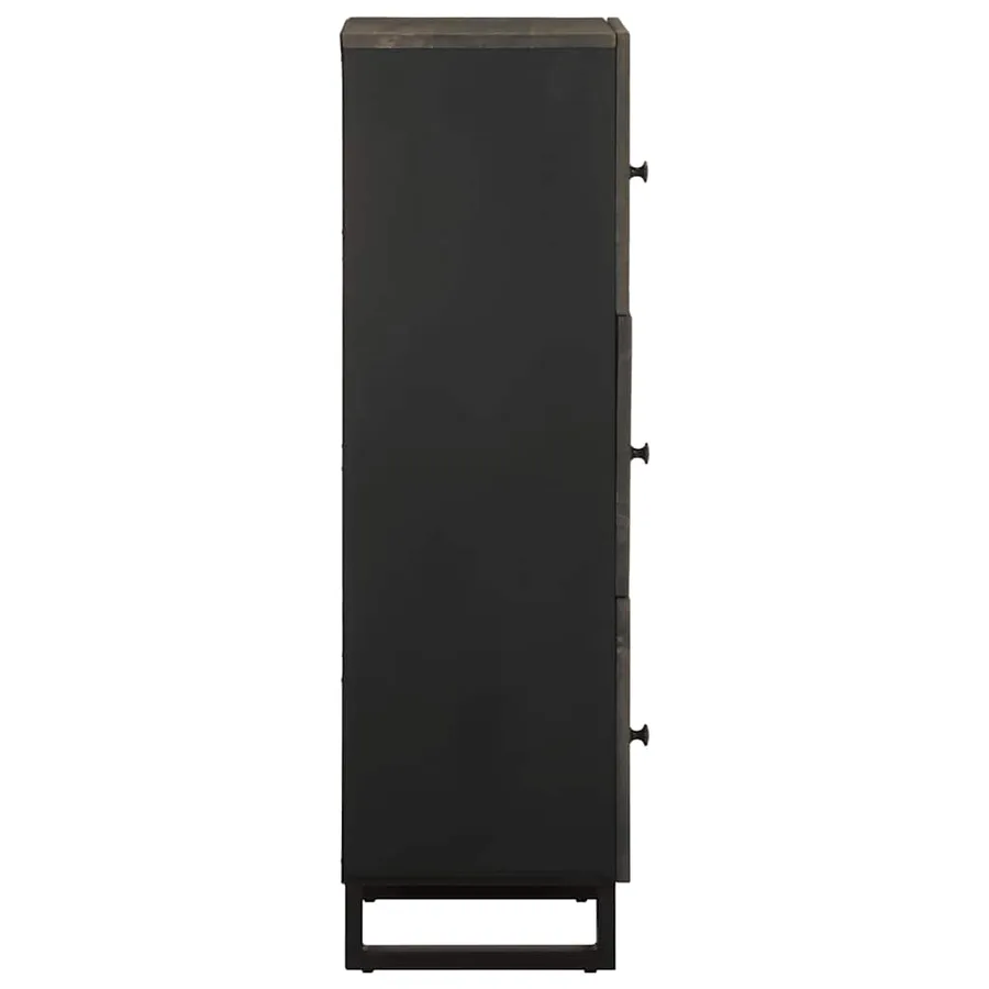 Buffet noir 40x33x110 cm bois de manguier massif - 4