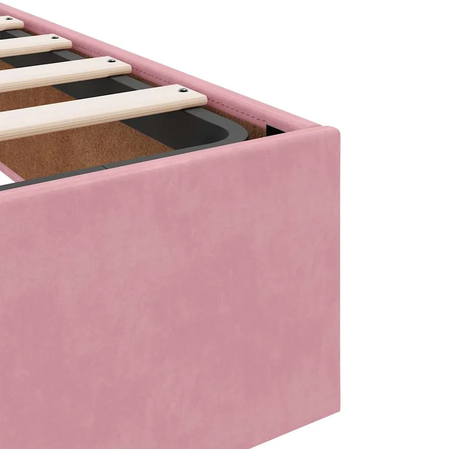 Cadre de lit ottoman sans matelas rose 90x200 cm velours - 11