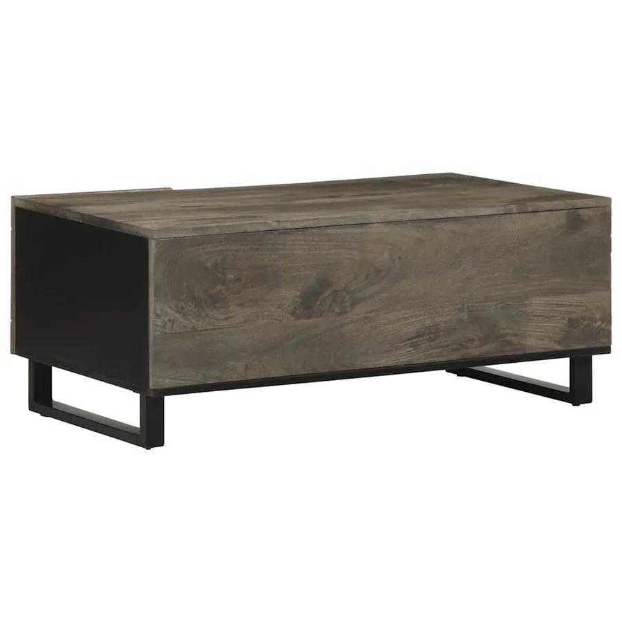 Table basse noir 100x54x40 cm bois massif de manguier - 5
