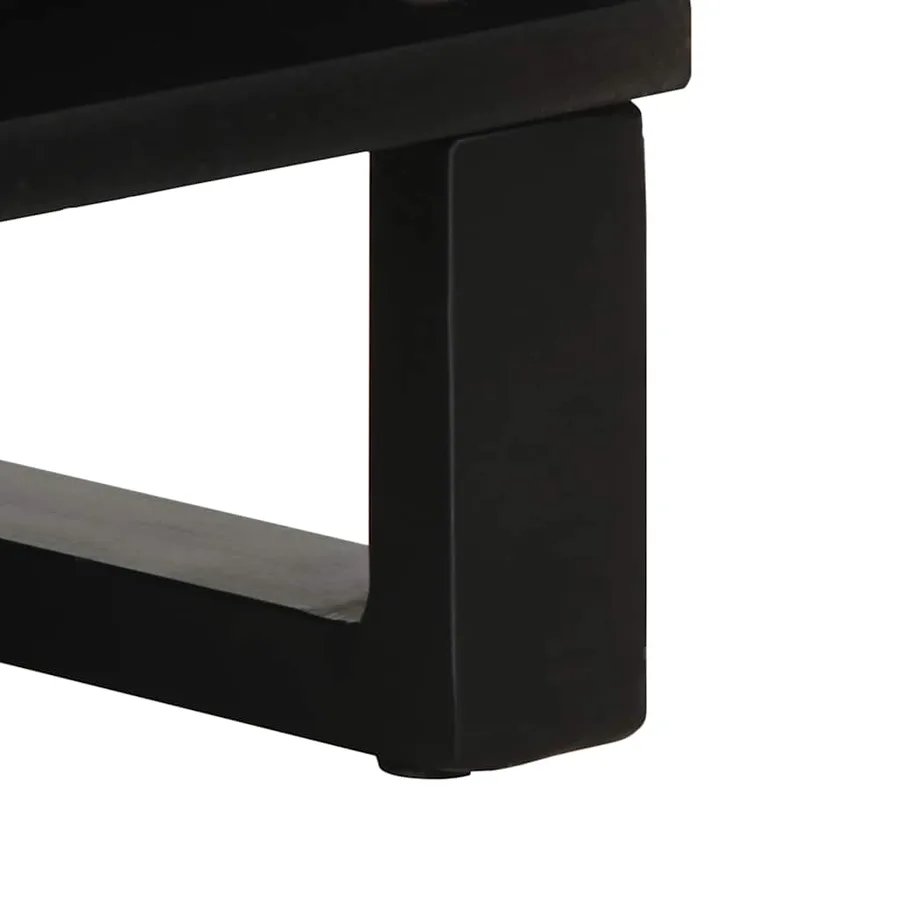 Buffet noir 80x33x75 cm bois massif de manguier - 9