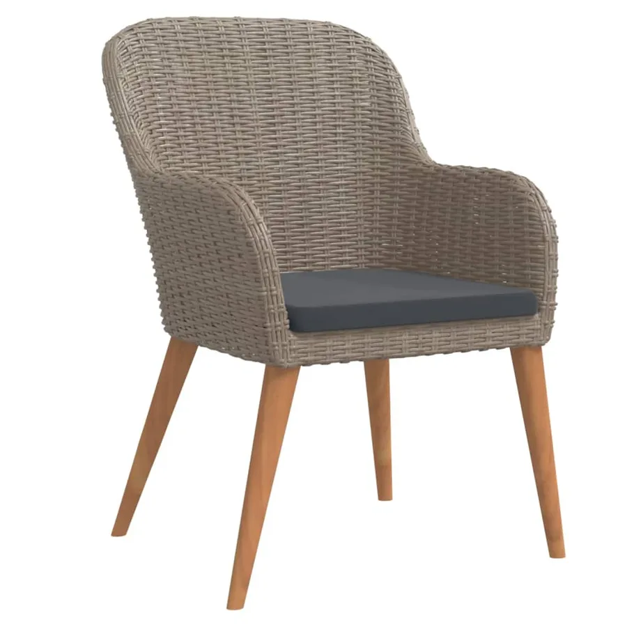 Ensemble à manger de jardin et coussins 7 pcs Marron - 3