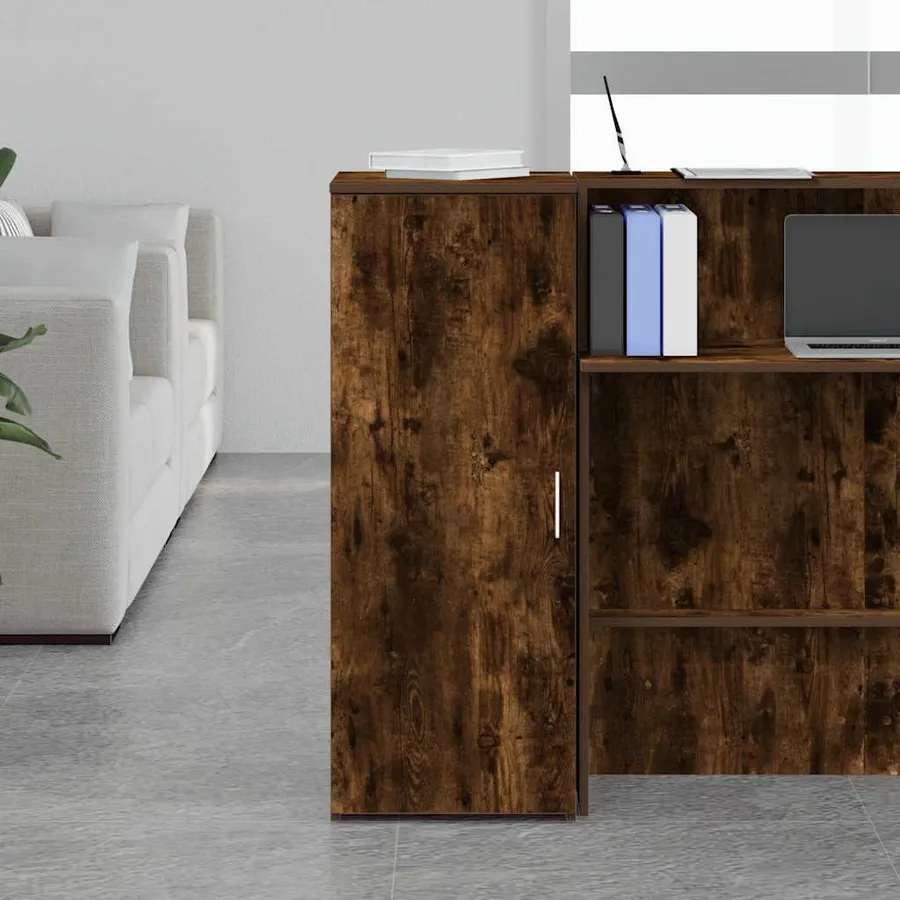 Armoire de rangement chêne fumé 40x45x103,5cm bois d'ingénierie - 3