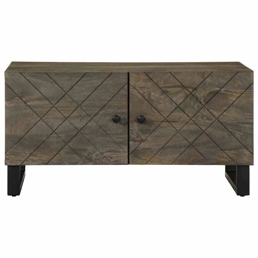 Table basse noir 80x50x40 cm bois massif de manguier - 3