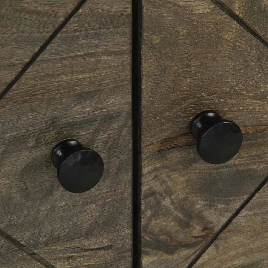Table basse noir 80x50x40 cm bois massif de manguier - 7