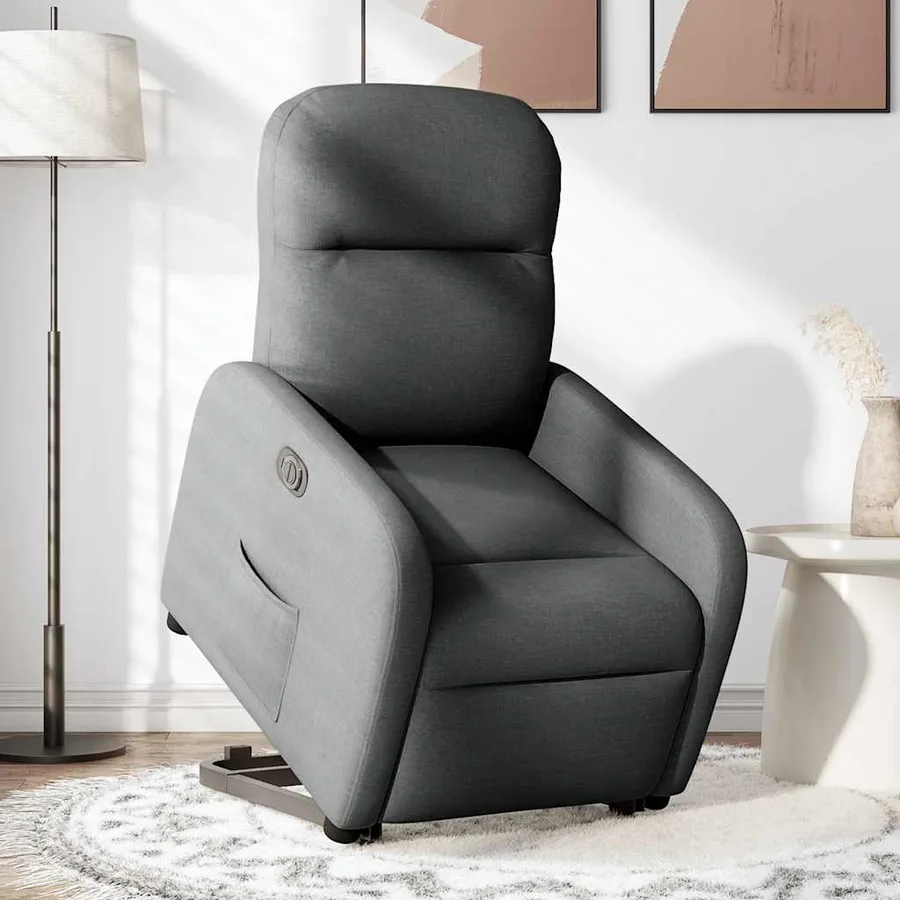 Fauteuil inclinable électrique gris foncé tissu - 2