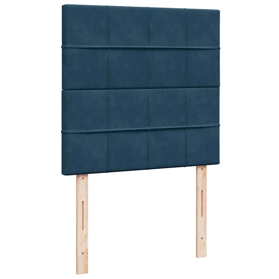 Cadre de lit ottoman avec matelas bleu foncé 100x200 cm velours - 13