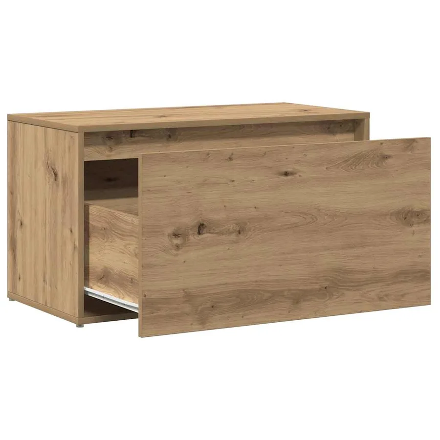 Banc d'entrée 80x40x45 cm chêne artisanal bois d'ingénierie - 7