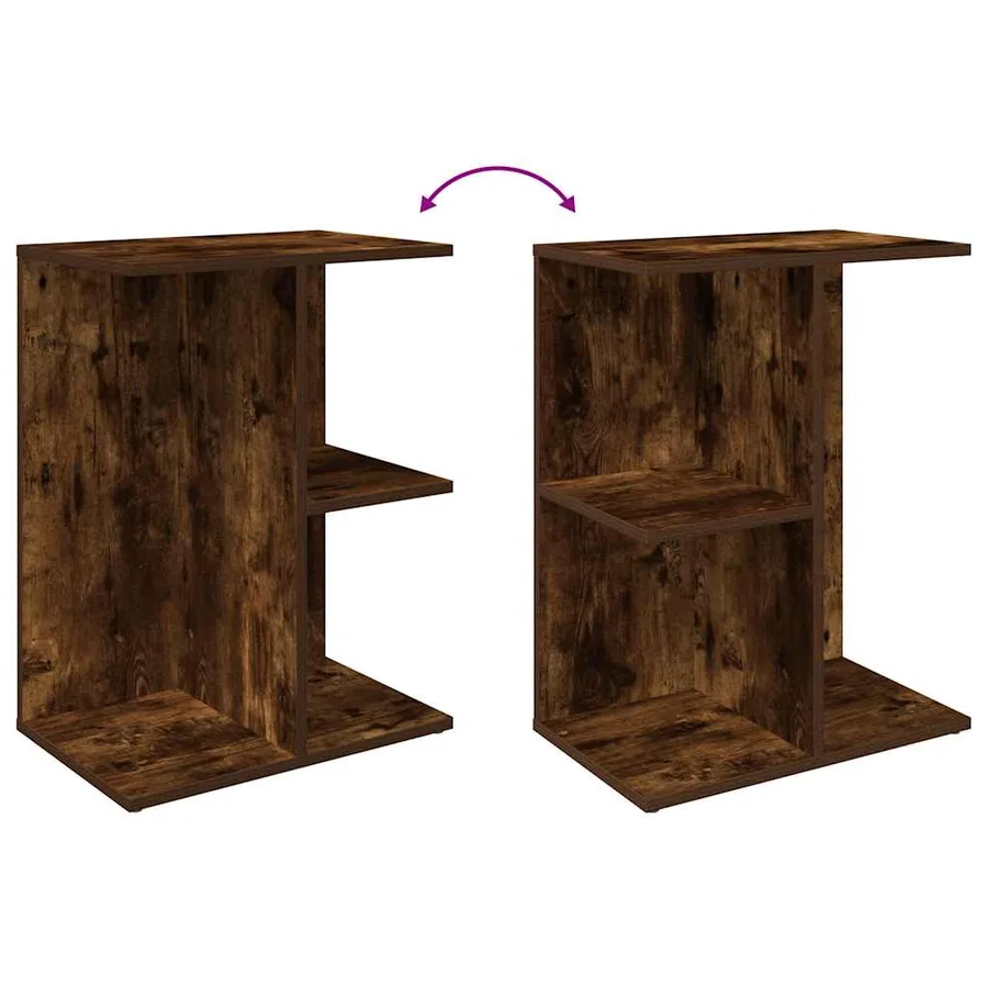 Table de chevet chêne fumé 46,5x29x61 cm bois d'ingénierie - 7