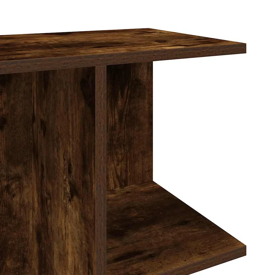 Table de chevet chêne fumé 46,5x29x61 cm bois d'ingénierie - 8