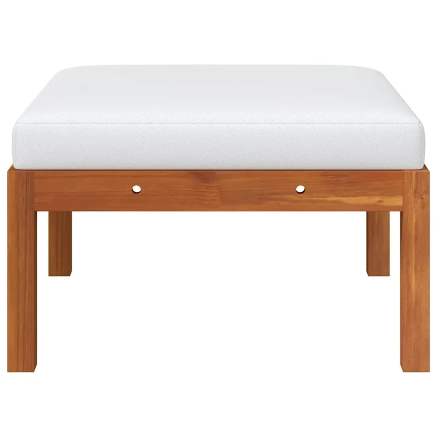 Repose-pied de jardin avec coussin Bois d'acacia massif - 3