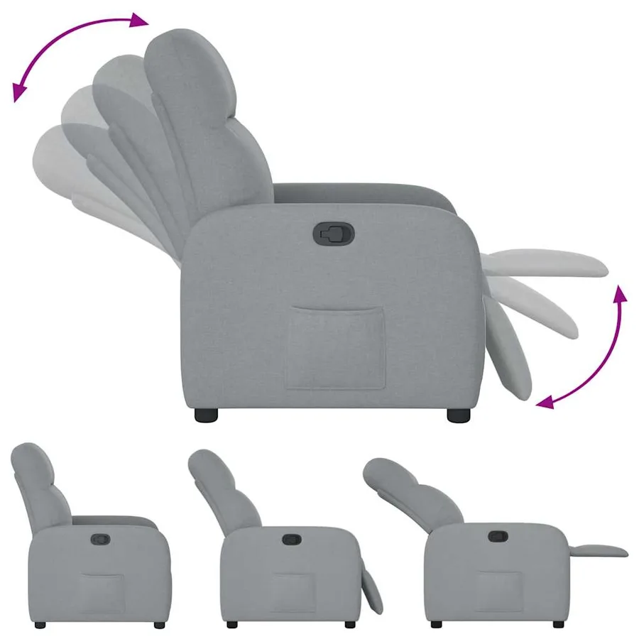 Fauteuil inclinable Gris clair Tissu - 6