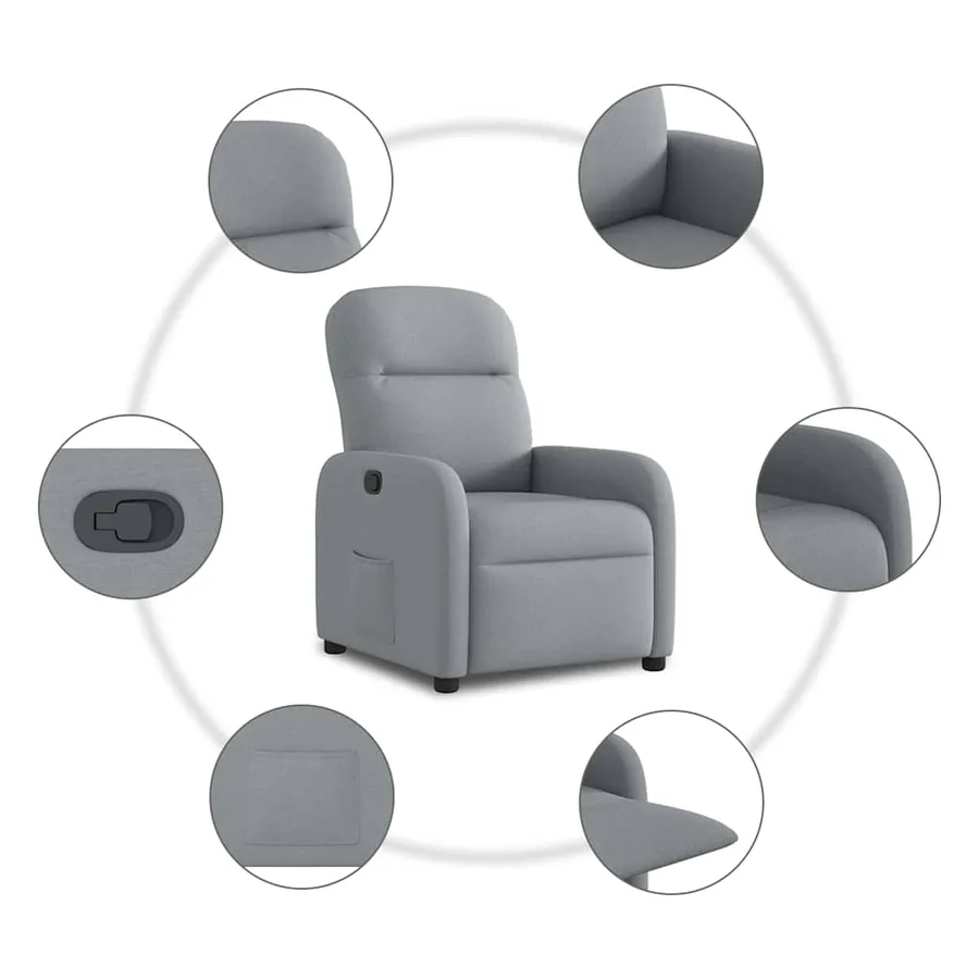 Fauteuil inclinable Gris clair Tissu - 7