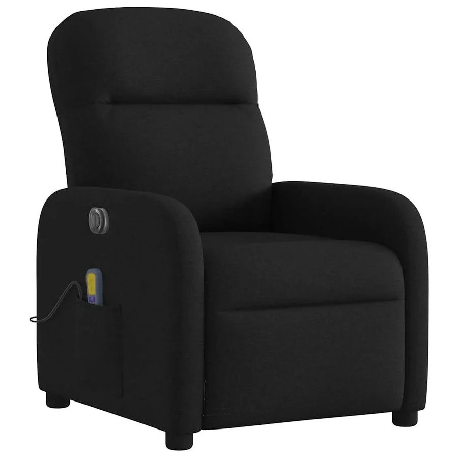 Fauteuil de massage inclinable électrique Noir Tissu - 4