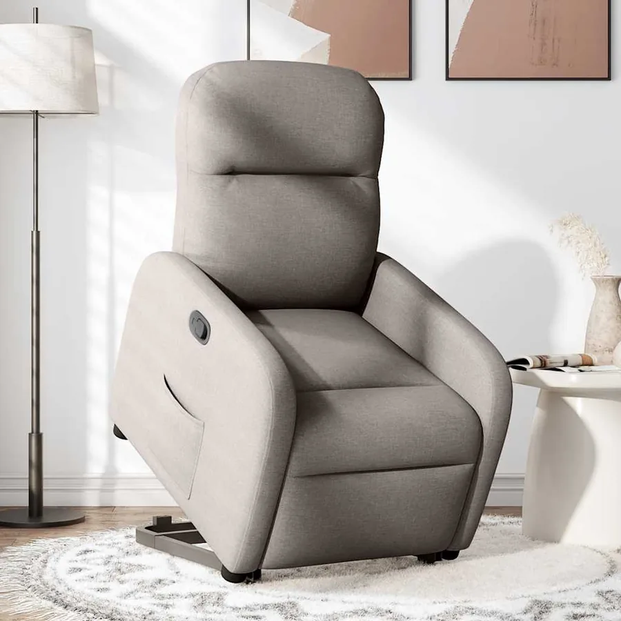 Fauteuil inclinable taupe tissu - 2