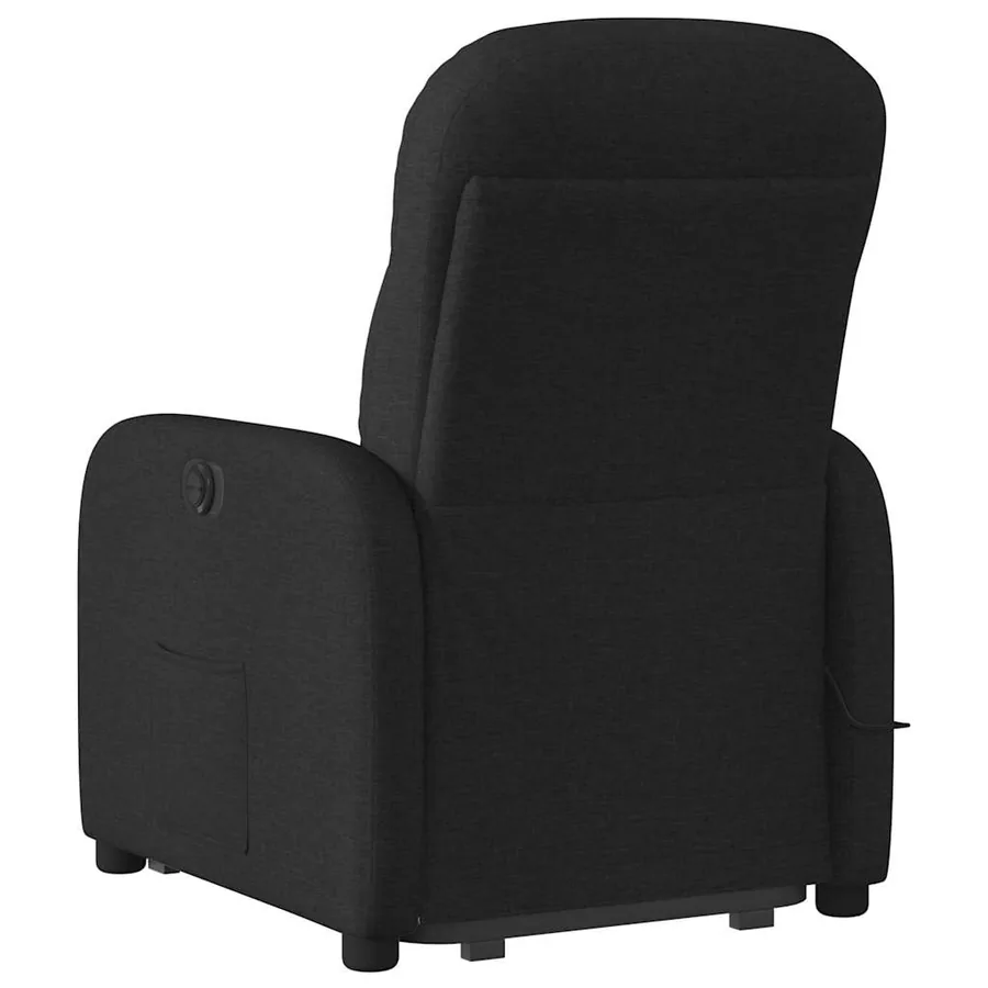 Fauteuil inclinable de massage électrique Noir Tissu - 7