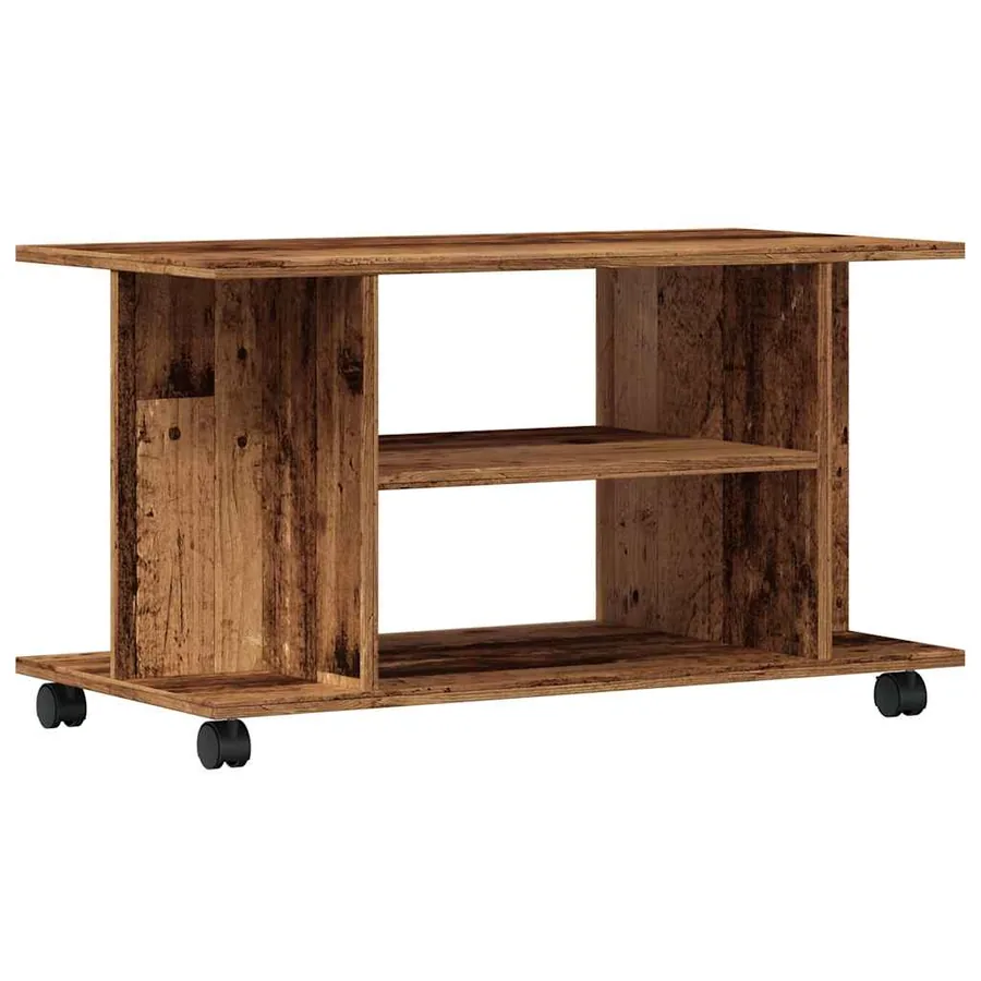 Meuble TV avec roulettes vieux bois 80x40x45 cm bois ingénierie - 6
