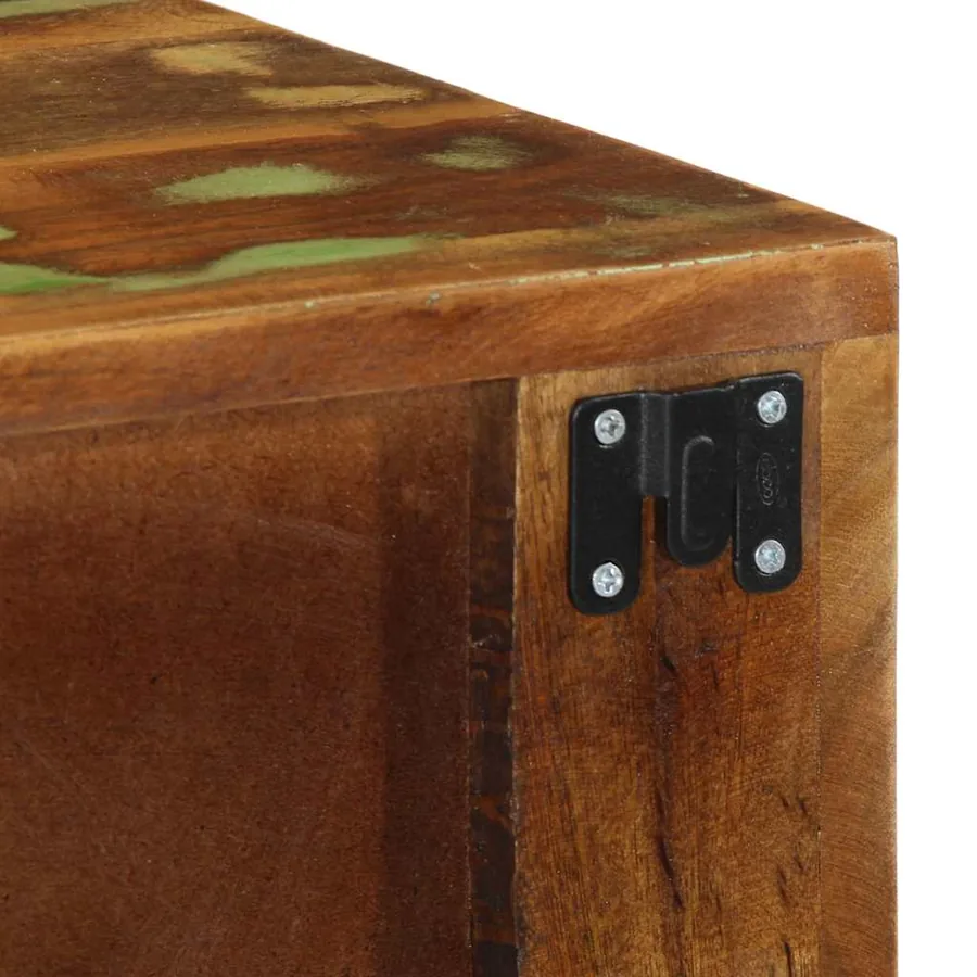 Meuble TV mural 80x30x19 cm bois massif de récupération - 10