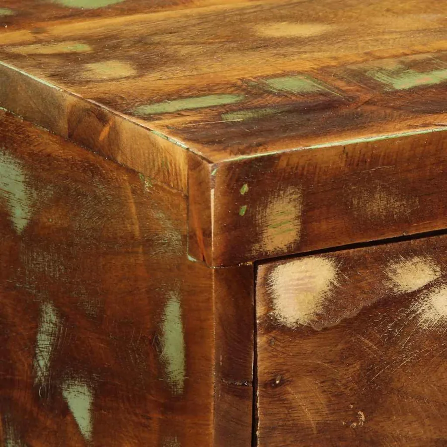 Meuble TV mural 80x30x19 cm bois massif de récupération - 8