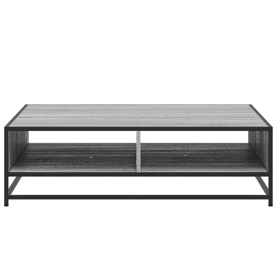 Table basse sonoma gris 100x100x30cm bois d'ingénierie et métal - 5