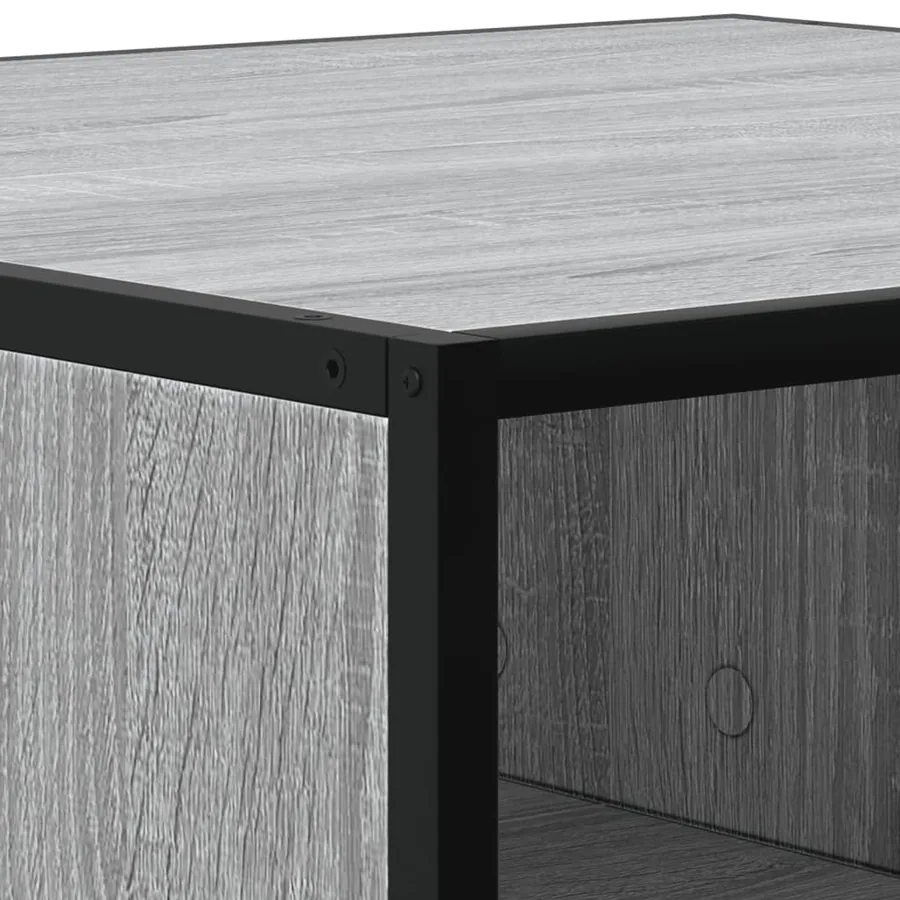 Table basse sonoma gris 100x100x30cm bois d'ingénierie et métal - 8