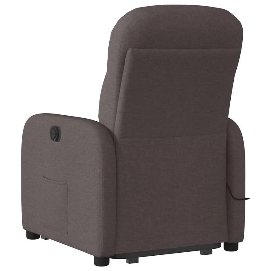 Fauteuil inclinable de massage Marron foncé Tissu - 7