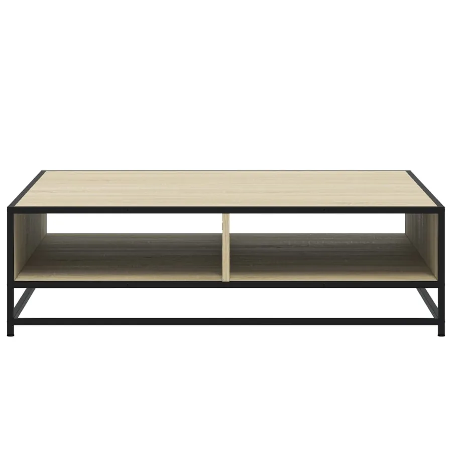 Table basse chêne sonoma 100x100x30 cm bois d'ingénierie/métal - 5