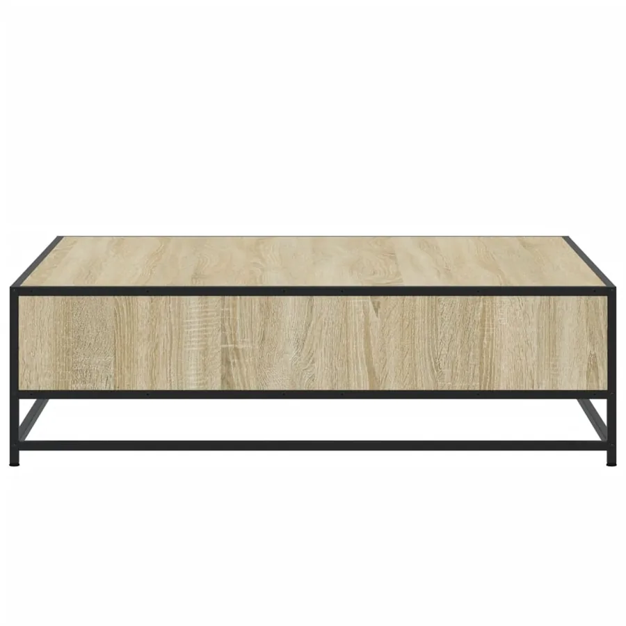 Table basse chêne sonoma 100x100x30 cm bois d'ingénierie/métal - 6