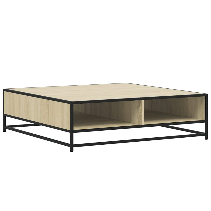 Table basse chêne sonoma 100x100x30 cm bois d'ingénierie/métal - 7