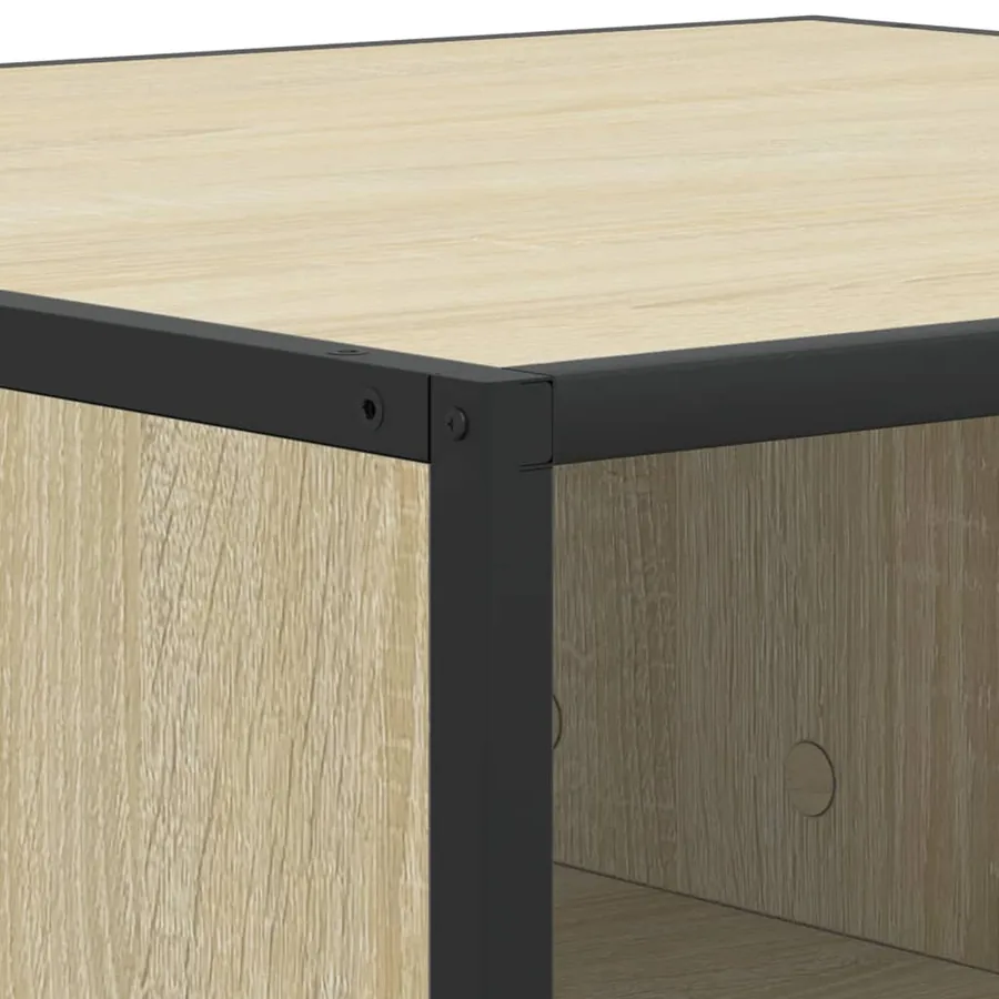 Table basse chêne sonoma 100x100x30 cm bois d'ingénierie/métal - 8