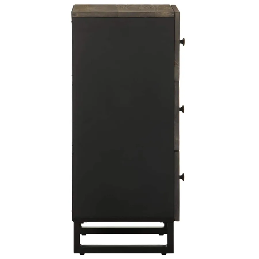 Buffet noir 40x33x75 cm bois massif de manguier - 4