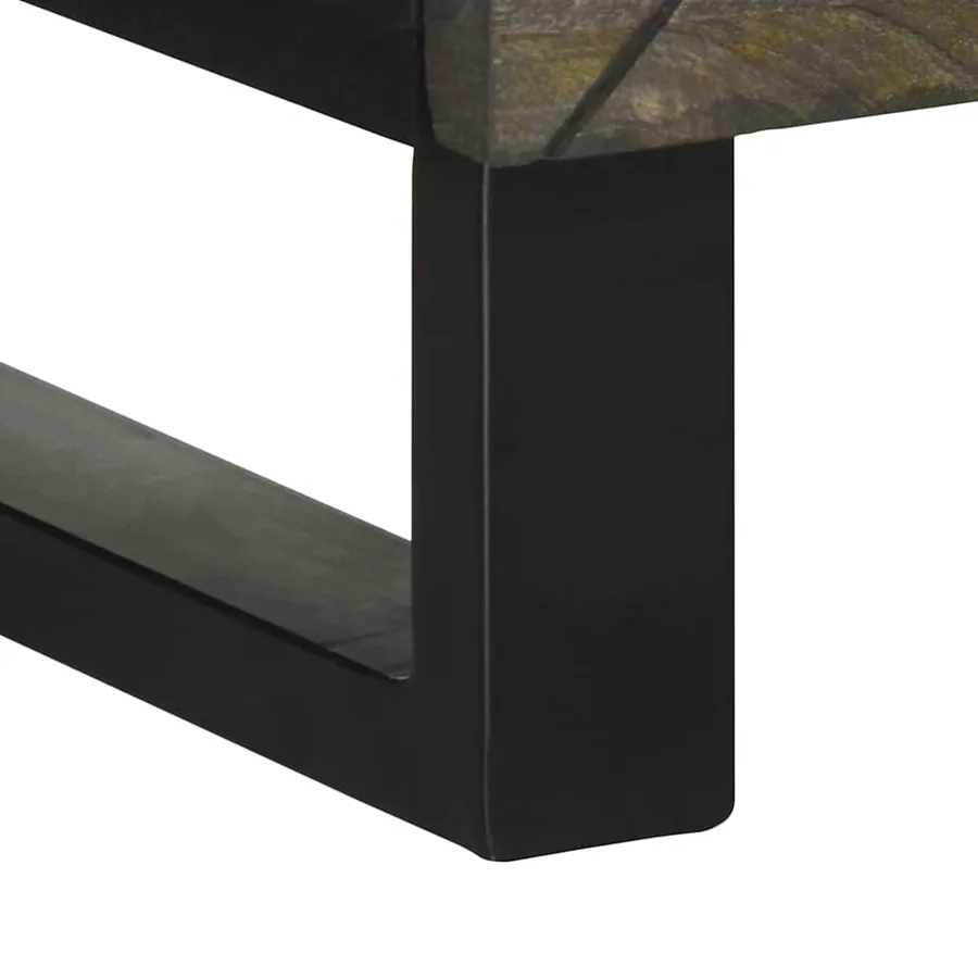 Buffet noir 40x33x75 cm bois massif de manguier - 8