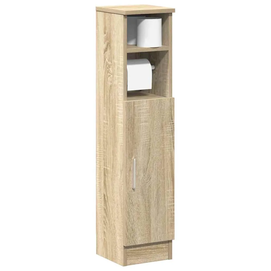 Meuble de salle de bain avec porte-rouleau chêne sonoma