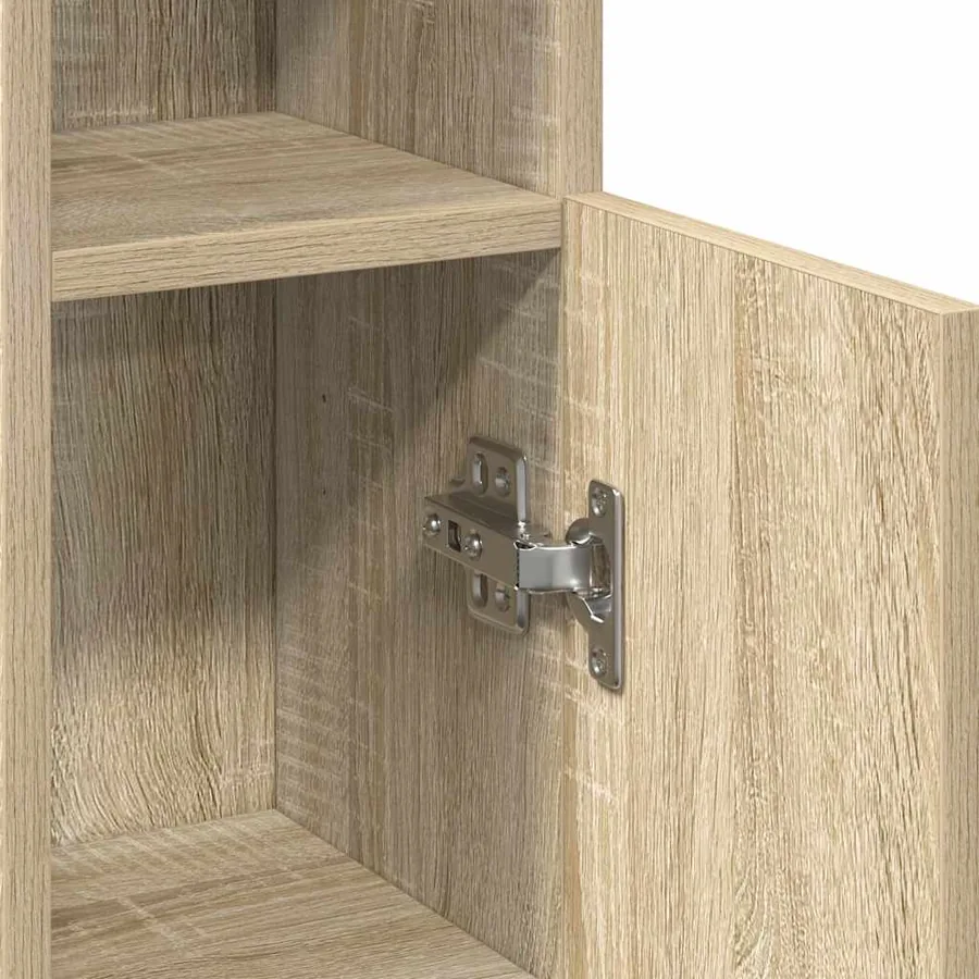 Meuble de salle de bain avec porte-rouleau chêne sonoma - 10