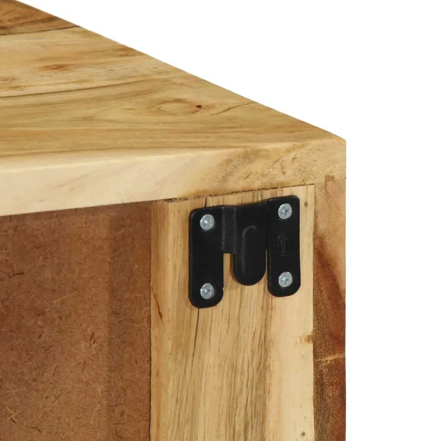 Meuble TV mural 60x30x19 cm bois massif d'acacia - 10