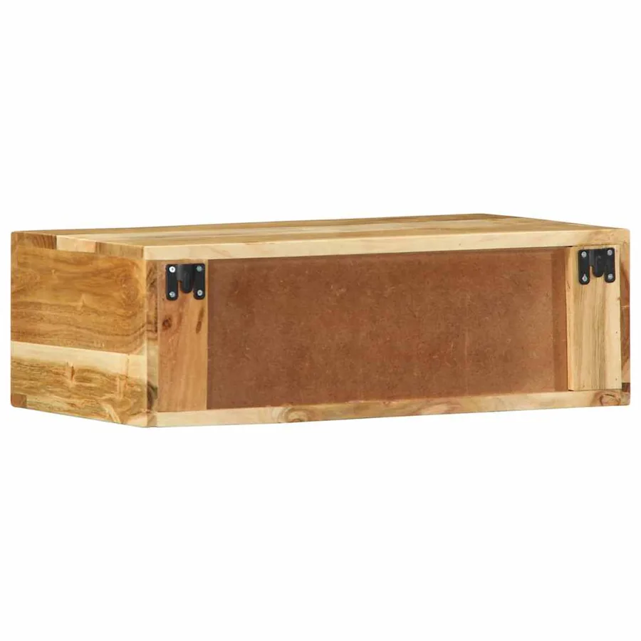 Meuble TV mural 60x30x19 cm bois massif d'acacia - 7