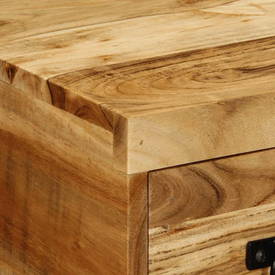 Meuble TV mural 60x30x19 cm bois massif d'acacia - 8