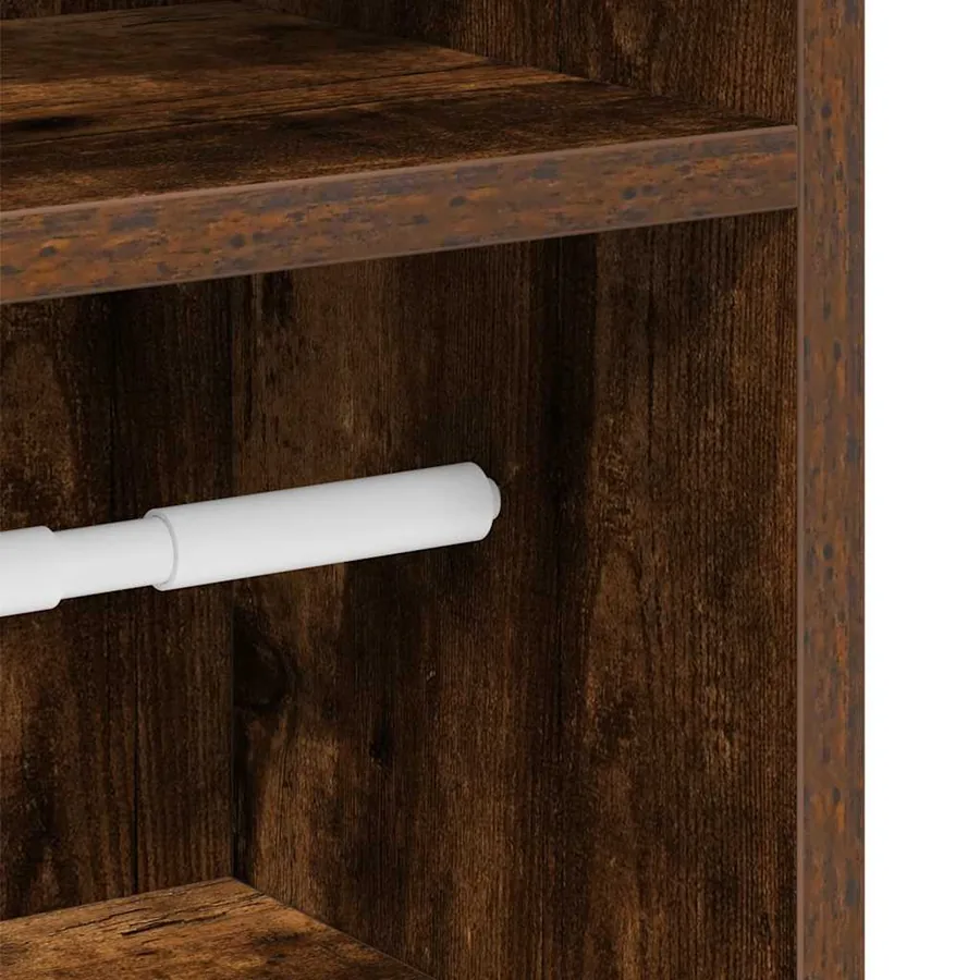 Meuble de salle de bain avec porte-rouleau chêne fumé - 9