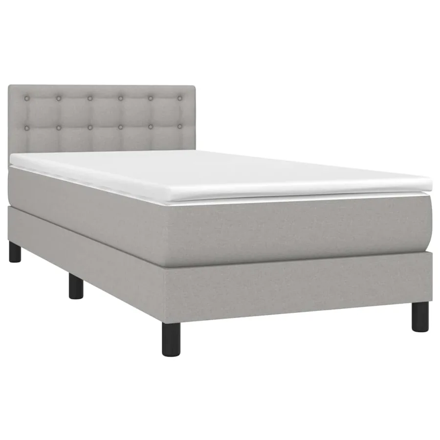 Sommier à lattes de lit avec matelas et LED Gris clair 90x200cm - 3