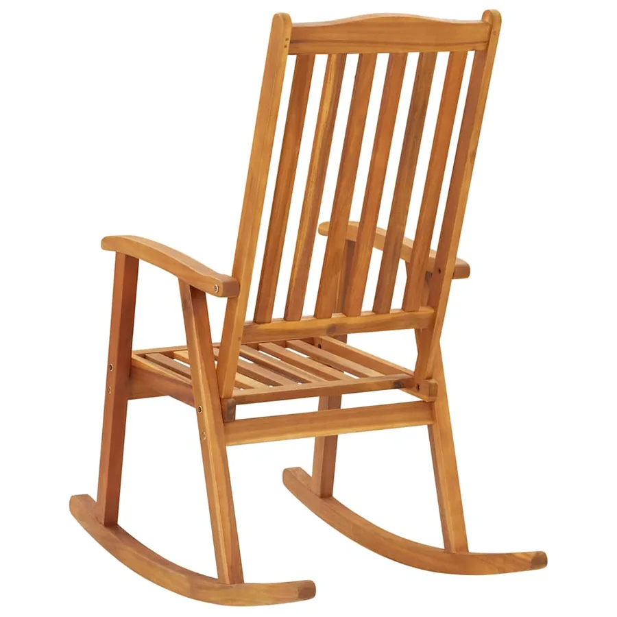 Chaise à bascule bois d'acacia massif - 4