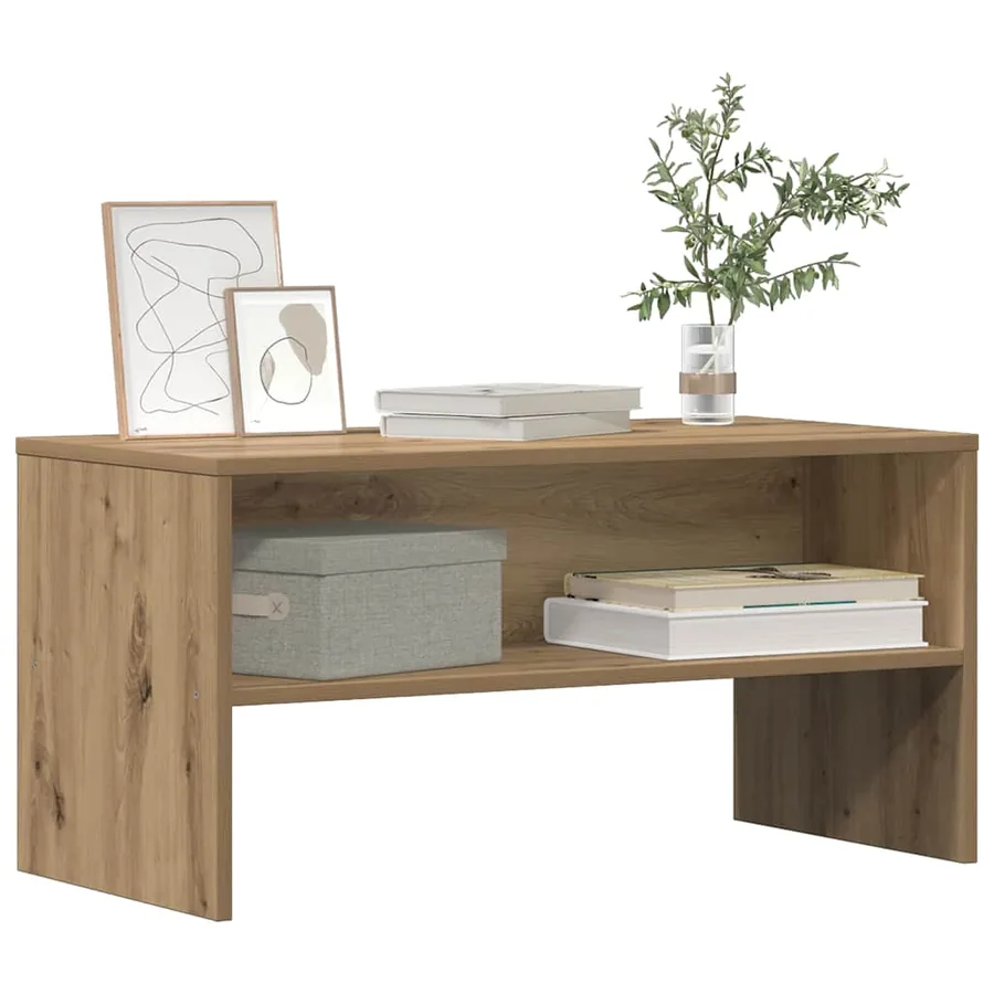 Meuble TV chêne artisanal 80x40x40 cm bois d'ingénierie - 3