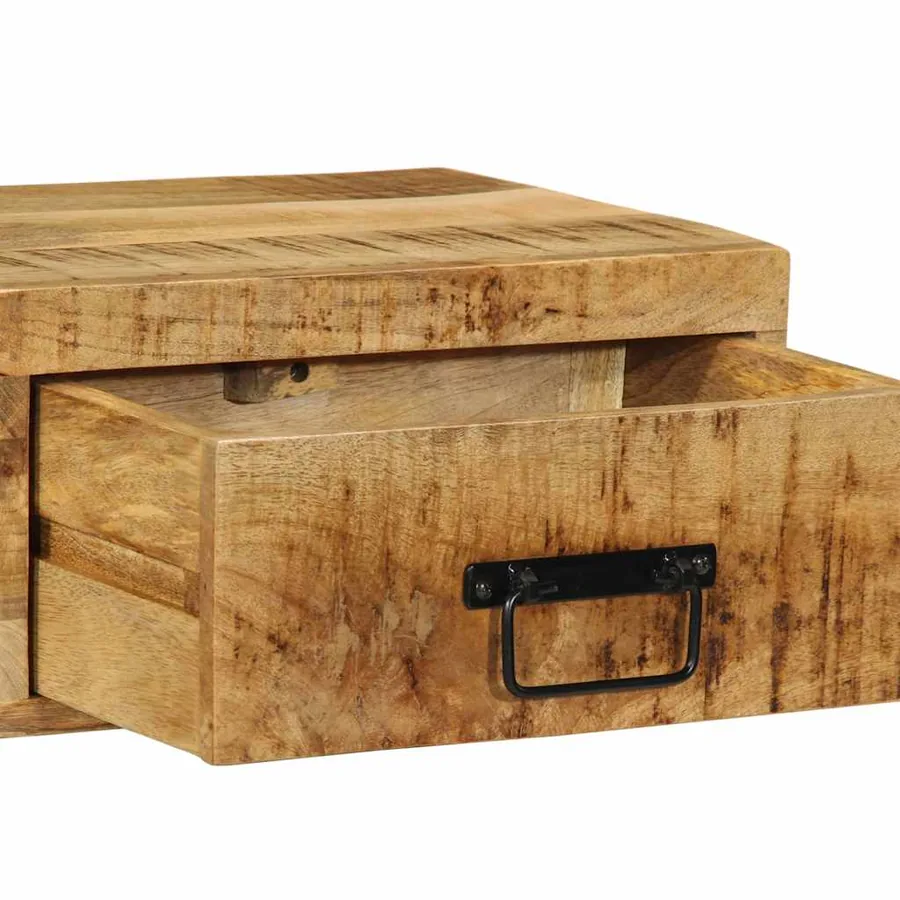 Tables de chevet murales 2 pcs bois de manguier massif brut - 10