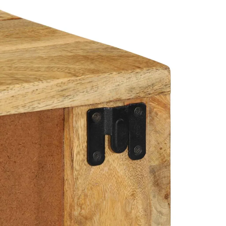 Tables de chevet murales 2 pcs bois de manguier massif brut - 11