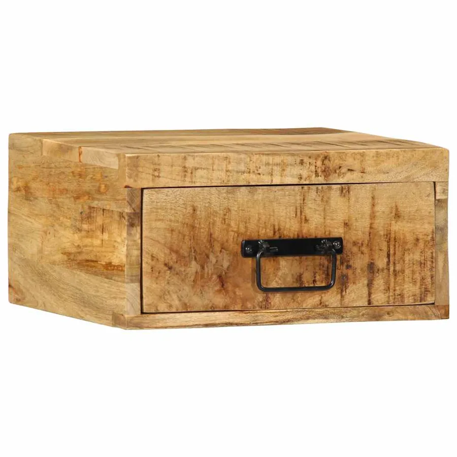 Tables de chevet murales 2 pcs bois de manguier massif brut - 2