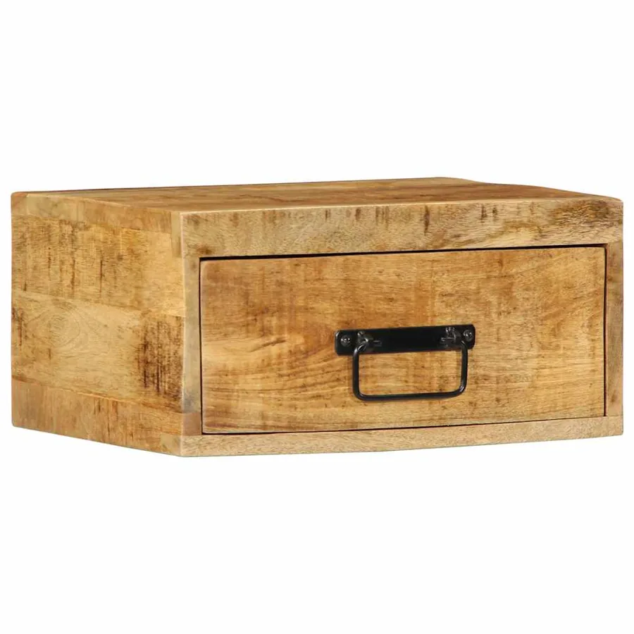 Tables de chevet murales 2 pcs bois de manguier massif brut - 3