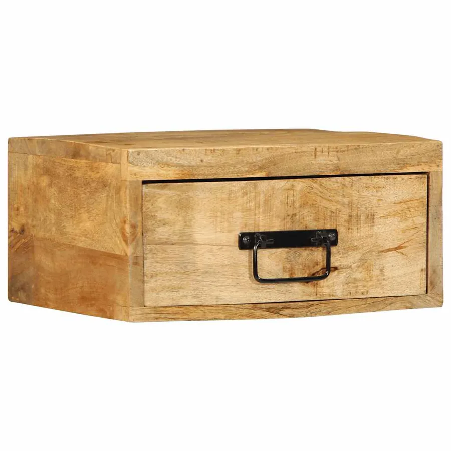 Tables de chevet murales 2 pcs bois de manguier massif brut - 4