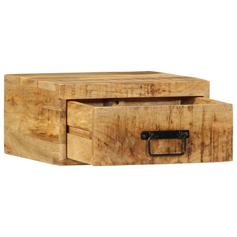 Tables de chevet murales 2 pcs bois de manguier massif brut - 5
