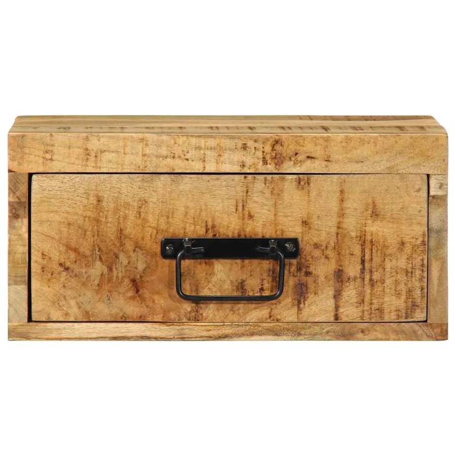 Tables de chevet murales 2 pcs bois de manguier massif brut - 6