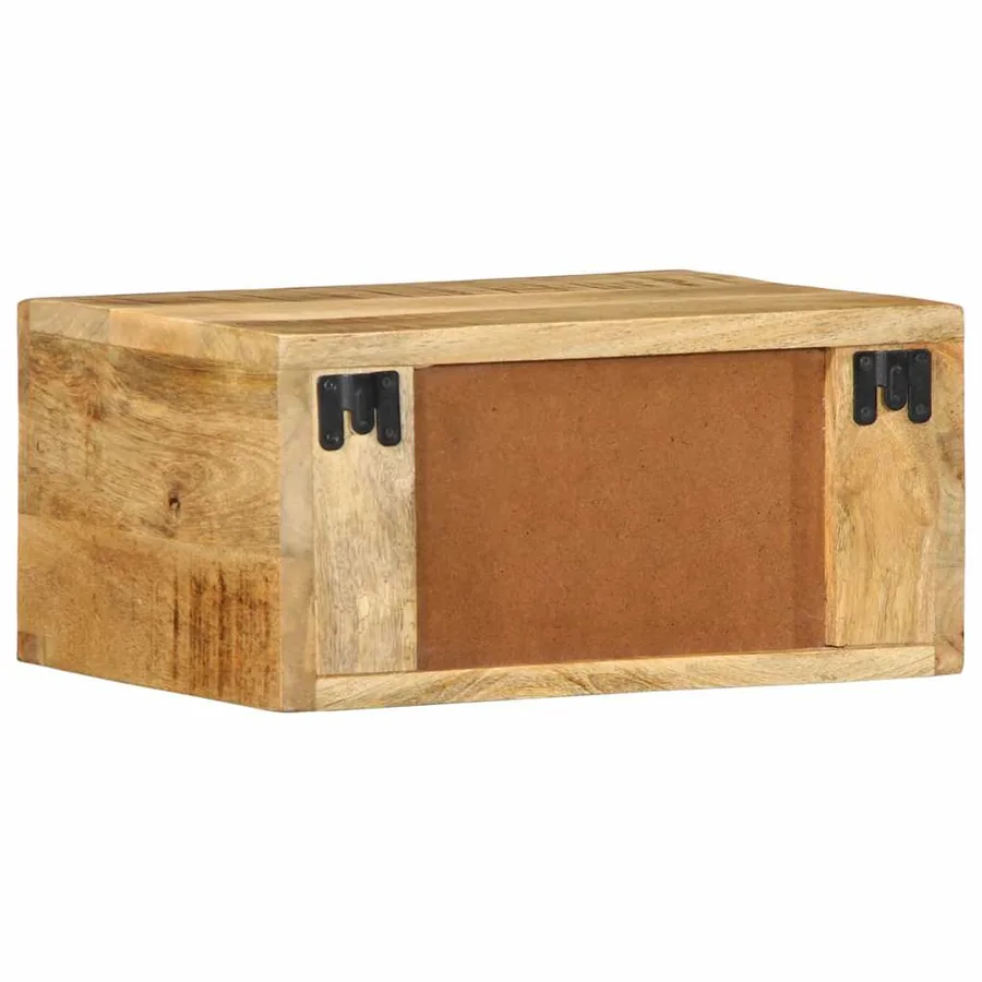 Tables de chevet murales 2 pcs bois de manguier massif brut - 8